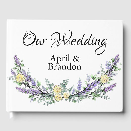 Livre d'or Lavender Yellow Rose et Eucalyptus (Recto)