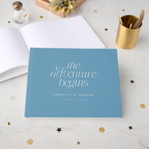 Livre D'or Le Mariage Commence en Bleu Denim