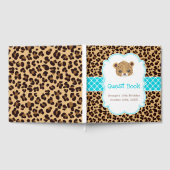 Livre D'or Leopard Print Blue Quatrefoil Birthday Party (Complet)