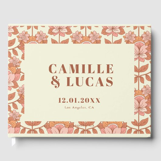 Livre D'or les années 70 Mariage rétro inspiré (Recto)