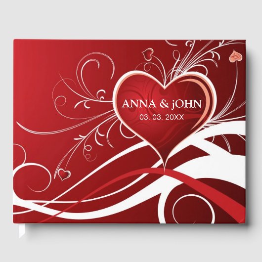 Livre D'or Les Coeurs Rouge Et Blanc Frottent (Recto)