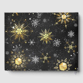Livre D'or Les flocons dorés de Noël sur l'Arrière - plan noi (Verso)