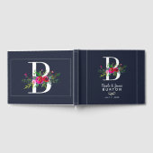 Livre D'or Lettre B Monogramme initial Nom floral Mariage (Complet)