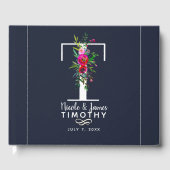 Livre D'or Lettre T Monogramme initial Nom floral Mariage (Recto)