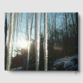 Livre D'or Lever du soleil à travers Icicles hiver Photograph (Verso)