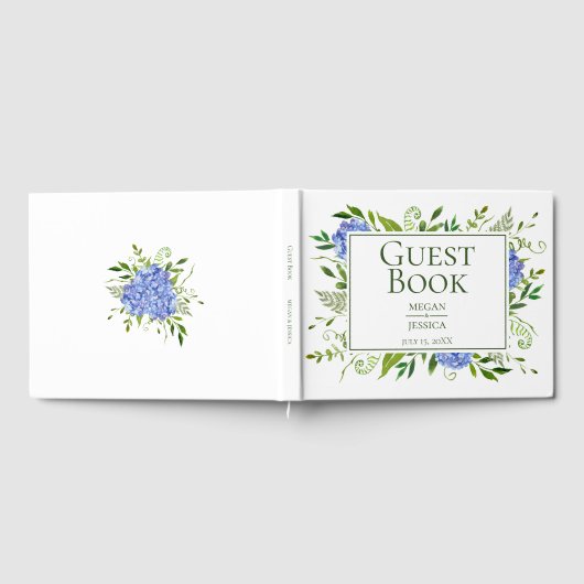 Livre D'or LGBTQ Blue Hydrangeas Floral Mariage (Complet)