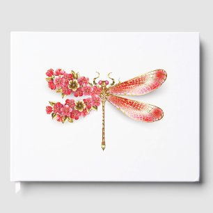 Livre D'or libellule de fleurs avec sakura de bijoux