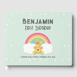 Livre D'or Libro de firmas osito arco iris.