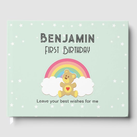 Livre D'or Libro de firmas osito arco iris. (Recto)