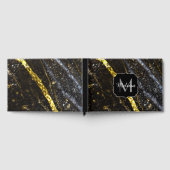 Livre D'or Ligne brillante or noir chic abstrait Monogramme (Complet)