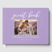 Livre D'or Lilac Violet Mariage Couple Photo (Recto)