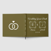 Livre D'or Lime Baroque Monogram Wedding Guest Book (Complet)