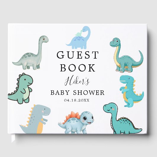 Livre D'or Little Dinosaur Cute Baby Shower (Recto)
