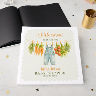 Livre D'or Little Sprout Baby Shower Guest Book Garden Theme