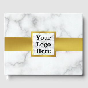 Livre D'or Logo d'entreprise Faux Marbre blanc Gold Corporate