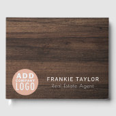 Livre D'or Logo d'entreprise personnalisé Bois Look Entrepris (Recto)