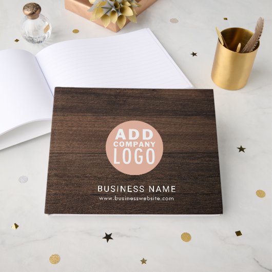 Livre D'or Logo d'entreprise personnalisé Visiteurs Rustique (Recto ouvert)