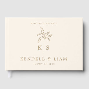 Livre D'or Logo du Mariage Monogramme Palm Tree