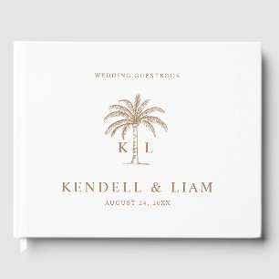 Livre D'or Logo du Mariage Monogramme Palm Tree
