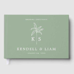 Livre D'or Logo du Mariage Monogramme Palm Tree