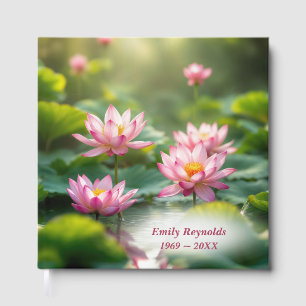 Livre D'or Lotus rose flottant et Lily Pads en étang