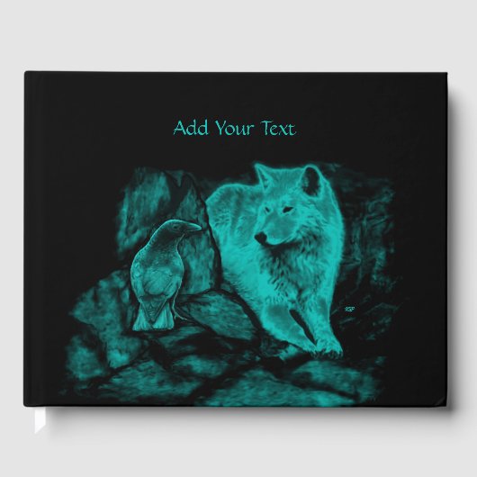 Livre D'or Loup et corbeau dans la nuit (Recto)