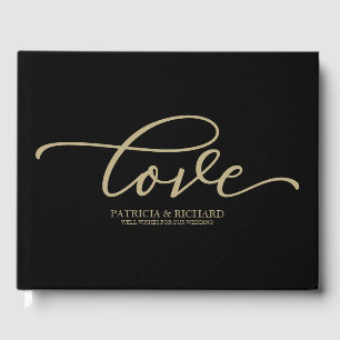 Livre D'or Love Chic Gold Script Mariage noir