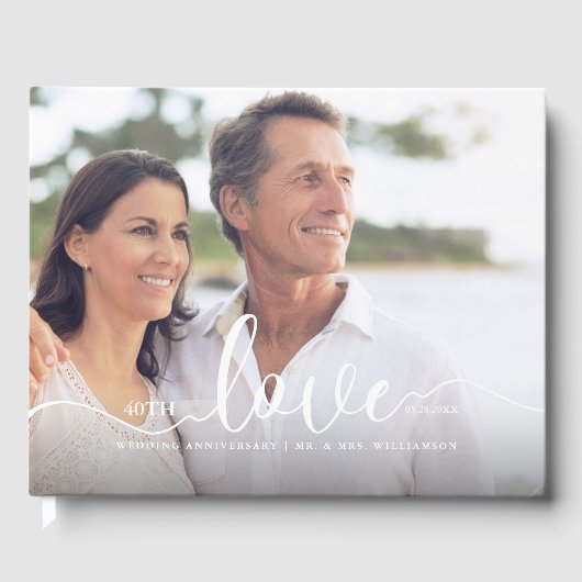 Livre D'or Love Script Anniversary Multiple Photo Collage (Recto)