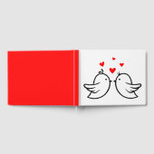 Livre D'or Lovebirds & Coeurs Rouge Et Blanc - Mariage (Complet)