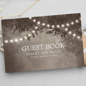 Livre D'or Lumières de chaîne d'arbre rustique mariage marron