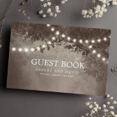Livre D'or Lumières de chaîne d'arbre rustique mariage marron