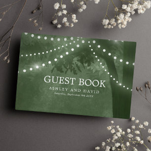 Livre D'or Lumières de Noël Rustiques sur un Arbre en Fils Ve