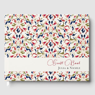 Livre D'or Luxe Artistique Botanique Floral Mariage Paisley