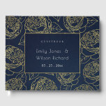 LIVRE D'OR LUXE NAVY GOLD KRAFT ELEGANT ROSE FLORAL MARIAGE<br><div class="desc">Si vous avez besoin d'une personnalisation ou d'autres éléments correspondants,  n'hésitez pas à me contacter à l'adresse yellowfebstudio@gmail.com</div>