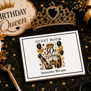 Livre d'or Luxe Noir Et Or Paillettes 30 ans