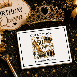 Livre D'or Luxe Or Noir Pailleté Cinquante Et Incroyable Fête