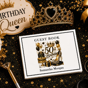 Livre d'or Luxe Paillettes Or Et Noir 50ème Annive