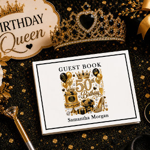 Livre d'or Luxe Paillettes Or Et Noir Cinquante Et