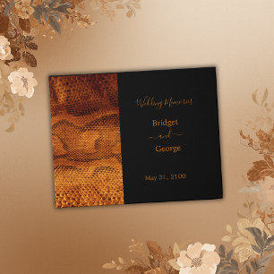 Livre D'or luxueux animal en peau de serpent sauvage mariage