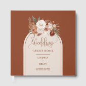 Livre D'or Luxueux Terracotta Pampas Grass Boho Mariage Flora (Recto)