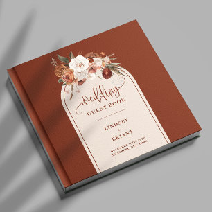 Livre D'or Luxueux Terracotta Pampas Grass Boho Mariage Flora