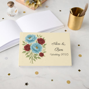 Livre D'or Lyons Blue Peony et Fig Purple Rose Mariage