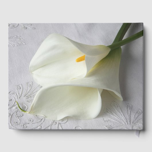 Livre D'or Lys calla blanc sur lin (Verso)