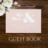Livre D'or M. Mme Elegant Mariage minimal moderne rose