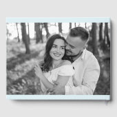 Livre D'or M. & Mme Elegant Script Mariage photo bleu clair (Verso)