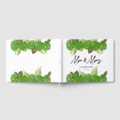 Livre D'or M. & Mme Modern Tropical Feuille Script Mariage (Complet)