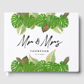 Livre D'or M. & Mme Modern Tropical Feuille Script Mariage (Recto)