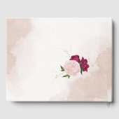 Livre D'or magenta fleurs roses verdure (Verso)