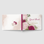 Livre D'or magenta fleurs roses verdure (Complet)