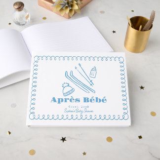 Livre D'or Main Bleue Dessinée à la Main Ski Après Bébé Baby